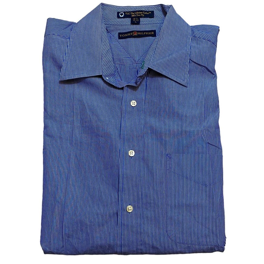 Tommy Hilfiger TLC The Lifetime Collar Cotton Blue/White Striped 16.5 32-33 L